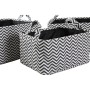 Set de basket DKD Home Decor Noir Blanc Polyester Aluminium (40 x 30 x 20 cm) (3 Unités)