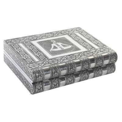 Boîte à bijoux DKD Home Decor Argenté Bois Aluminium Vert (27 x 21 x 7 cm)