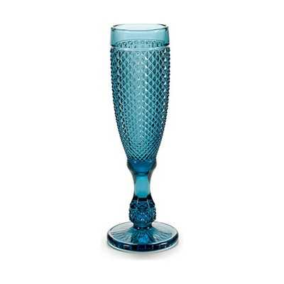 Coupe de champagne Bleu verre 6 Unités (180 ml)